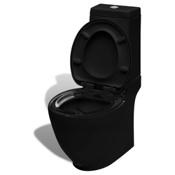 Lumarko Ceramic toilet, horizontal outlet, black