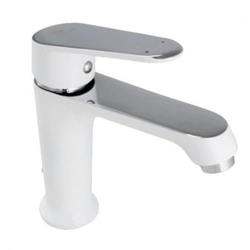 Short pipe washbasin faucet, white, Ermetiq ER-A204A