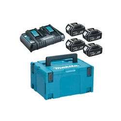 Makita 4xBL1850B + DC18RD + Makpac Type 3 battery and charger set