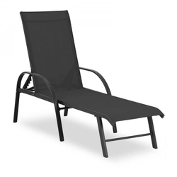 Black garden lounger with adjustable backrest