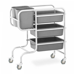 Waiter's trolley - 3 shelves - 2 containers - 84 kg ROYAL CATERING 10011536 RCSW-3.2B