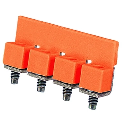 Cross-connector for terminal block Simet 18321148 Transverse connector Screwable Orange