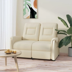 2-seater reclining armchair, cream, artificial leather