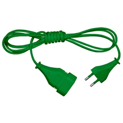 Single-socket green extension cord 3 m Plastrol
