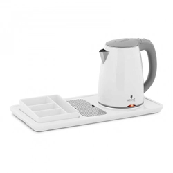 1.2L electric kettle with a tray - white
