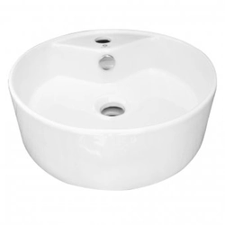 ERMETIQ CIRCLE ceramic washbasin with pre-aligned countertop mounting 380x380x135