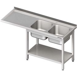 Table with 2 sinks (P) place under the counter 220x60x90 | Stalgast