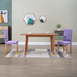 Table chairs, 2 pcs, purple, fabric