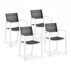 Chairs - 4 pcs - Royal Catering - up to 150 kg - openwork backrests - armrests - gray ROYAL CATERING 10012384 RCFU_06