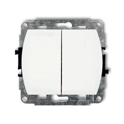 Double two-way switch mechanism (two buttons without pictograms) white KARLIK TREND WP-33.1