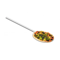 Stainless steel pizza shovel, length 60 cm and diameter 20 cm