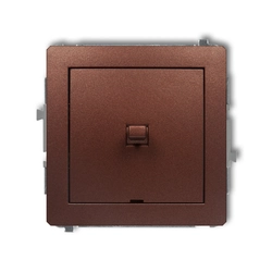 The mechanism of a normally open, single-pole, American-style switch (one button, no pictogram) brown metallic KARLIK DECO 9DWPUS-4.1