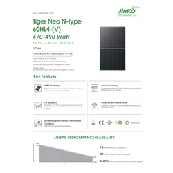 Jinko Solar Panel Module 480W N-Type (JKM480N-60HL4-V)