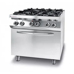 Gas cooker 4-palnikowa Kitchen Line with GN electric convection oven 1/1 HENDI 225882 225882