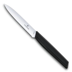 Victorinox Swiss Modern nůž na zeleninu 10 cm černý vroubkovaný