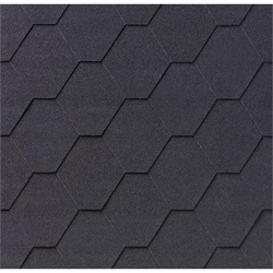 Bituminous tiles IKO Superglass HEX - BLK ,76060801, Black in black color