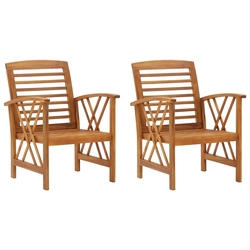 Garden chairs, 2 pcs, solid acacia wood