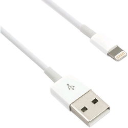 C-TECH USB CABLE 2.0 LIGHTNING (IP5 AND ABOVE) CHARGING AND SYNC CABLE, 1M, WHITE