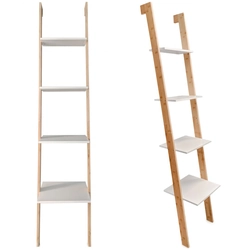 Bamboo ladder bookshelf