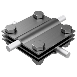 4-hole, 3-plate cross connector; B up to 40mm / IN /