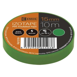 Emos Izolačná páska PVC 15mm/10m zelená F61519 - EMOS Izolačná páska PVC 15mm x 10m zelená 1 ks