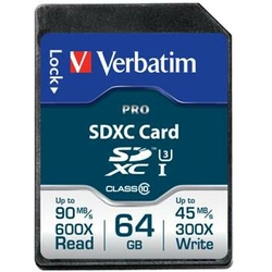 Verbatim Pro 64GB SDHC UHS-I CL10 memory card