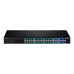 Switch 28 Gigabit Web Smart ports, 24 x PoE+, 4 x Gigabit/SFP - TRENDnet TPE-2840WS