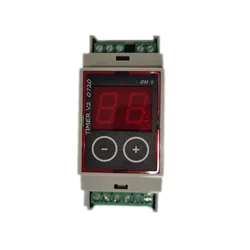 BVA timer TMP-0720, 1-99 minutes, digital input, display 2 digits, external button illumination without retention (optional), 1 relay, 230 V a.c.