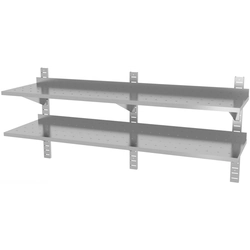 Stainless steel shelf, drip 190x30, 2-pos | Polgast