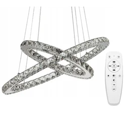 Ring Crystal Ceiling Lamp 50+30cm remote control APP418-CP