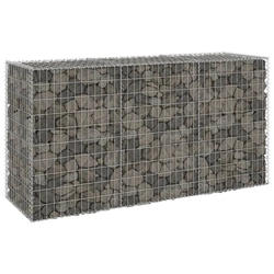 Gabion wall with covers, galvanized steel, 200x60x100 cm