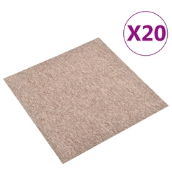 Carpet floor tiles, 20 pieces, 5 m², 50x50 cm, beige