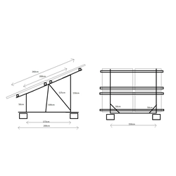 A set of elements for making your own ground frame on 4 panels 30mm vertical thickness, arrangement 2x2, panel width max. 114 cm, max. height. 195cm