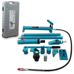 A set of hydraulic tools for removing dents from bodywork