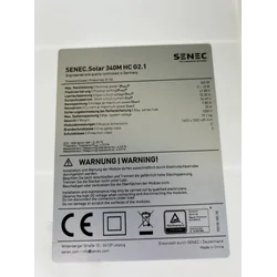 Solar module; PV module; Senec Solar 340M HC G2.1