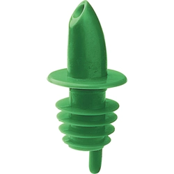 Green plastic stopper with a tube