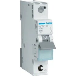 Hager MCB Circuit breaker Icn=6000A 1P C 6A QuickConnect MCS106