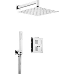 Set with Deante Square thermostatic flush-mounted box