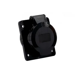 Angled panel power socket 16A/5P /FE/ black F7.0132