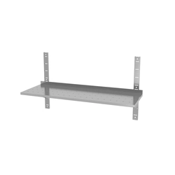 Adjustable single, perforated hanging shelf with two consoles | 1400x300x600 mm
