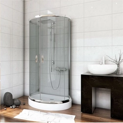 Sea-Horse Stylio wall-mounted shower cabin 80x100 complete with a shower tray - graphite