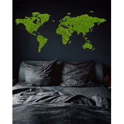 World map made of moss Chrobotka Sikorka® Green map, picture made of moss 200x100cm