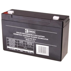 Emos Maintenance-free lead-acid battery 6 V / 12 Ah, faston 4.7 mm B9682