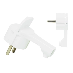 WT-16UP angled white flat plug