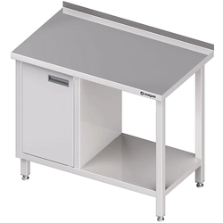 Stainless table with cabinet (L) and shelf 80x60 | Stalgast