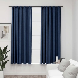 Lumarko Stylized linen curtains, 2 pcs, blue, 140x175 cm