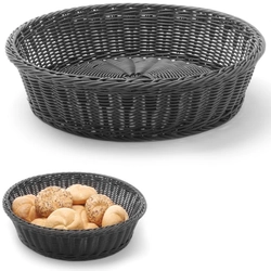 Display basket for bread, round, black, dia. 400 mm - Hendi 426982
