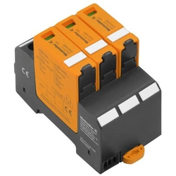 Surge protection device for power supply systems Weidmüller 2530550000 DIN rail (top hat rail) 35 mm 3 modular spacing Optic IP20