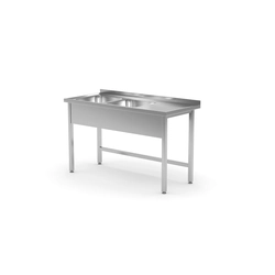 Table with two sinks without a shelf - chambers on the left side | 1300x700x850 mm