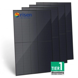 RISEN Tier 1 Solární panel Mono Half Cut PERC 390Wp, 120 Cells, Black, 4-pack
